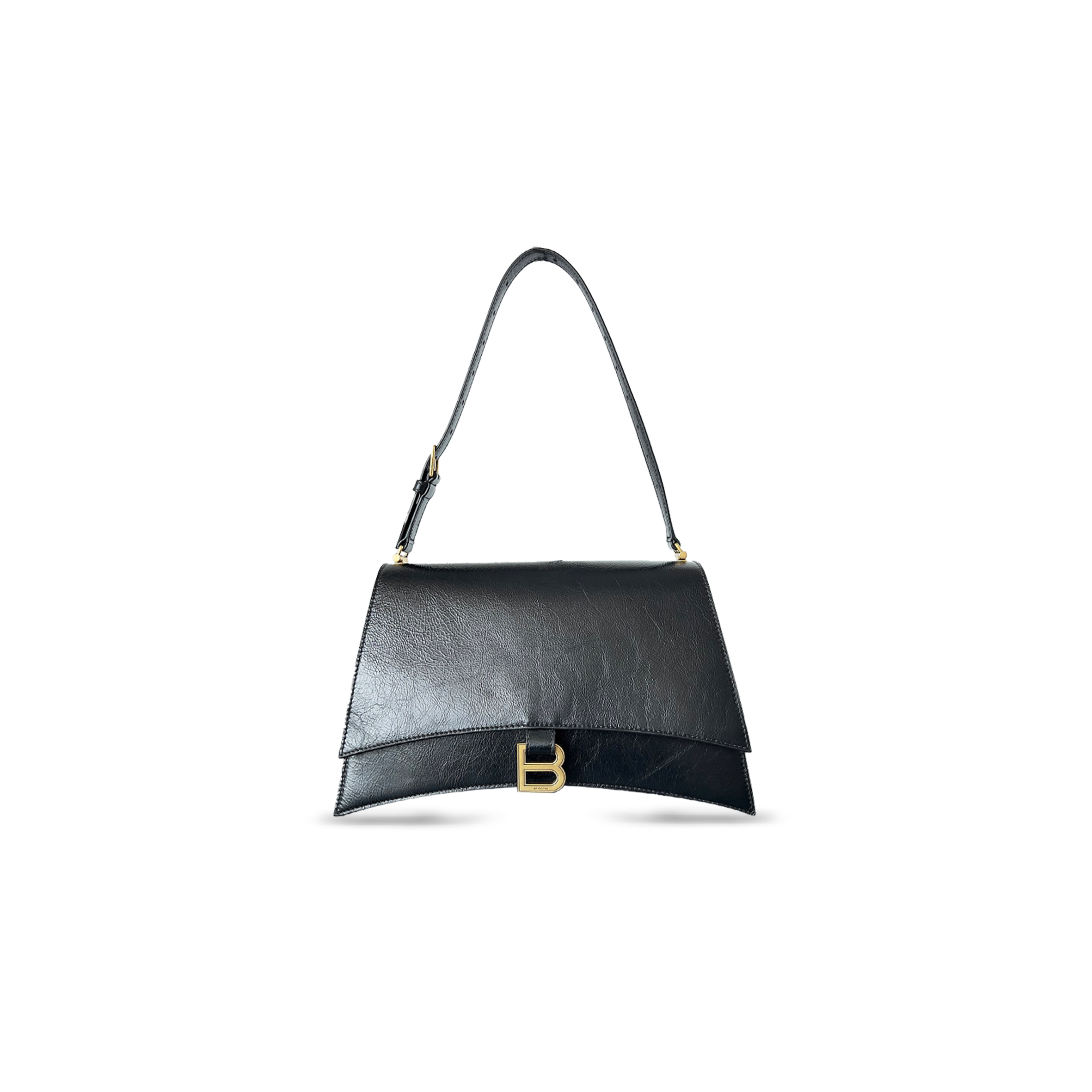 BALENCIAGA WOMEN'S CRUSH BAG MEDIUM IN BLACK 7654662AAR41000 (30.9*21*10.9cm)